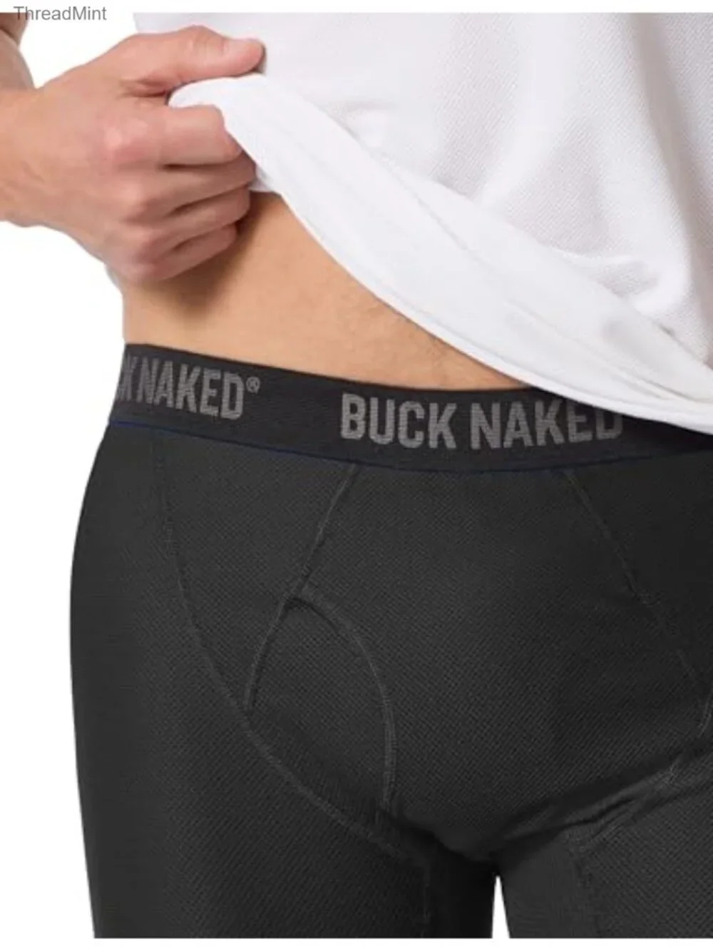 Mens Buck Naked Boxer Brief Nylon Spandex Stretch Moisture Wicking Large